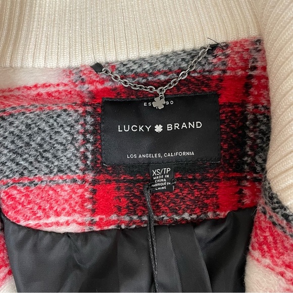 Lucky Brand Wool Oversized Buffalo Checker Plaid Zip Jacket Shacket - Picture 11 of 16